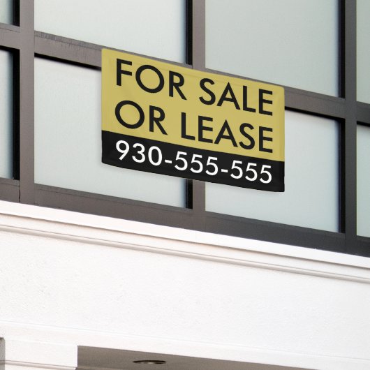 高級不動産の販売またはリースのためのシックな実在金ゴールド 横断幕 (ビルの外側)