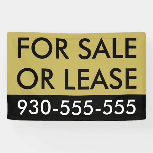 高級不動産の販売またはリースのためのシックな実在金ゴールド 横断幕 (横)