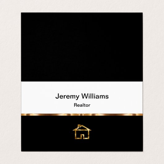 高級不動産仲介業者テーマ折り畳み名刺 名刺 (外部フラット)