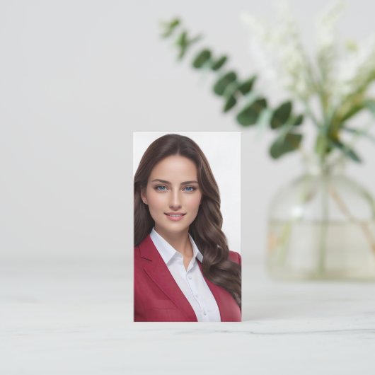 高級不動産仲介業者ポートレートシルクスタイル名刺 名刺 (スタンド正面)