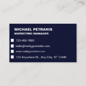 高級中古車ディーラー名刺 名刺 (裏面)