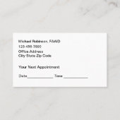 高級予算歯科用インプラントアポイントメントカード 名刺 (裏面)