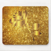 高級人気があるフローラ金ゴールドグリッターギフト マウスパッド (正面)