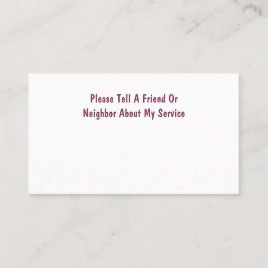 高級介護者の名刺 名刺 (裏面)