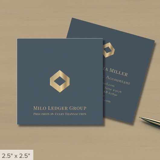 高級会計税コンサルティングカスタムロゴ スクエア名刺