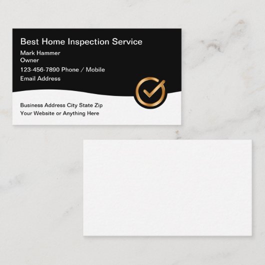 高級住宅検査サービス名刺 名刺 (正面/裏面)