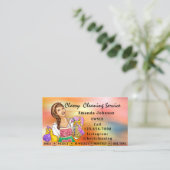 高級住宅清掃サービスメイドホログラフ 名刺 (スタンド正面)