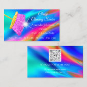 高級住宅清掃サービスメイドホログラフQR 名刺 (正面/裏面)