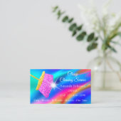 高級住宅清掃サービスメイドホログラフQR 名刺 (スタンド正面)