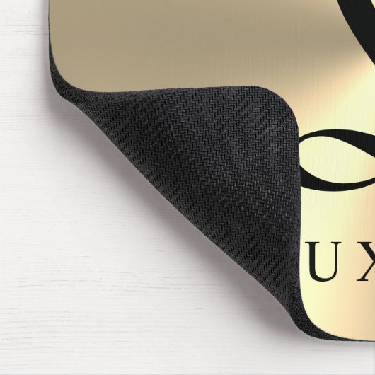 高級光沢金ゴールド金属名前をカスタムするモノグラム マウスパッド (コーナー)