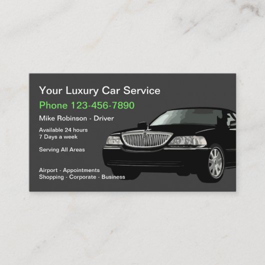 高級公共交通機関タクシー乗用車 名刺 (正面)