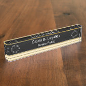 高級公証人エグゼクティブデスク名プレート デスクネームプレート (側面)