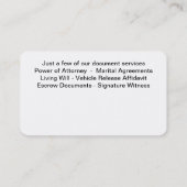 高級公証人エンブレム名刺 名刺 (裏面)