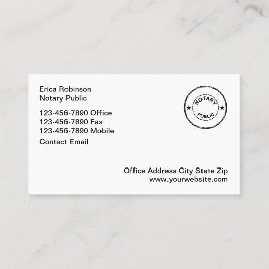 高級公証人ユニーク用名刺 名刺 (裏面)