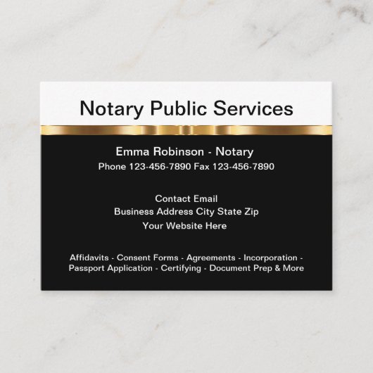 高級公証人公共の高級ビジネスカード 名刺 (正面)