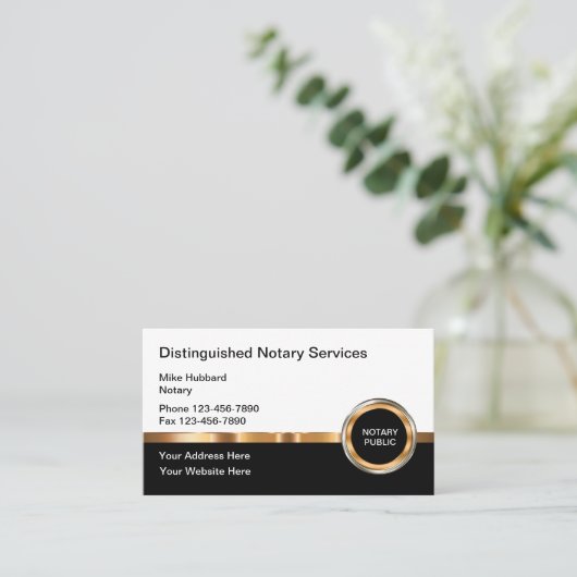 高級公証人公共サービス 名刺 (スタンド正面)