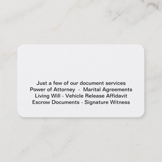 高級公証人名刺デザインテンプレート 名刺 (裏面)