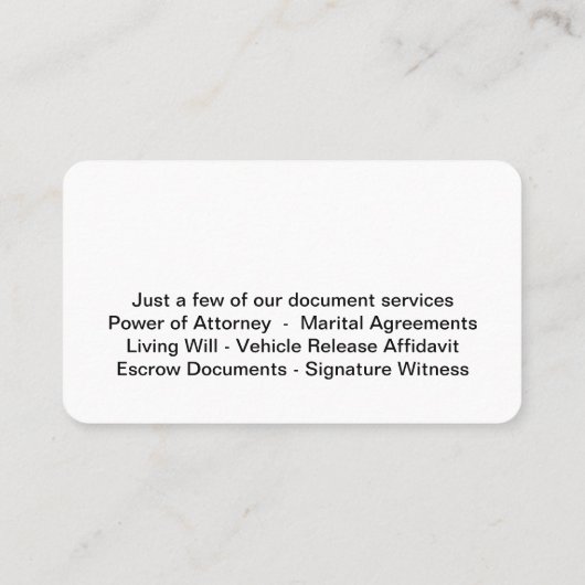 高級公証人名刺 名刺 (裏面)