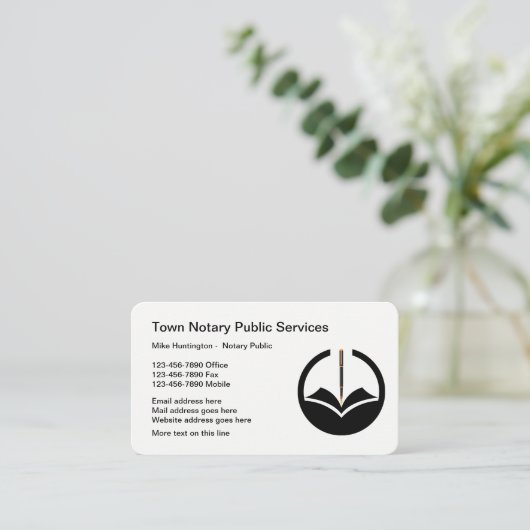 高級公証人用ロゴテンプレート名刺 名刺 (スタンド正面)