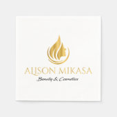 高級化粧品スパスキンケア&美しいロゴ スタンダードカクテルナプキン (正面)