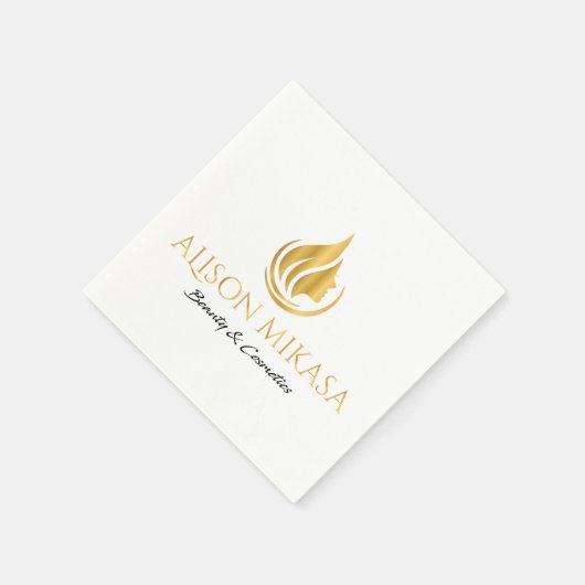 高級化粧品スパスキンケア&美しいロゴ スタンダードカクテルナプキン (角)