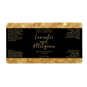 高級化粧品ラベル – ブラック&金ゴールドグリッター ラベル (正面)