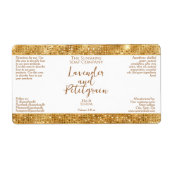 高級化粧品ラベル – ホワイト&金ゴールドグリッター ラベル (正面)