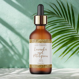 高級化粧品ラベル – ホワイト&金ゴールドグリッター ラベル