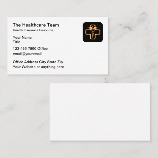 高級医療テーマ名刺 名刺 (正面/裏面)