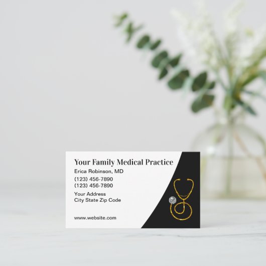 高級医療患者アポイントメント名刺 名刺 (スタンド正面)