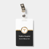 高級医療施設職員 バッジ (クリップ付き裏面)