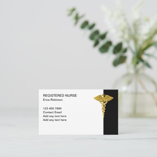 高級医療訪問登録ナーステーマ 名刺 (スタンド正面)