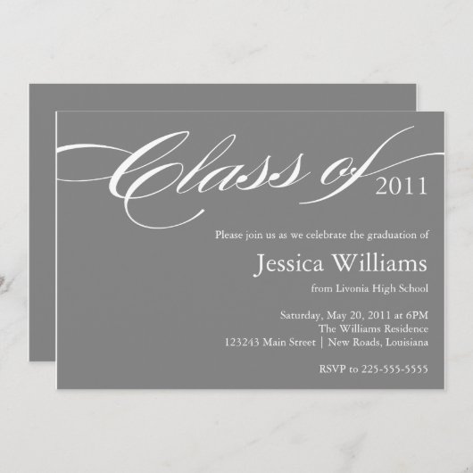 高級卒業 招待状 (正面/裏面)