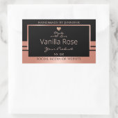 高級品包装ラベルブラックおよびバラ金ゴールド 長方形シール (バッグ)