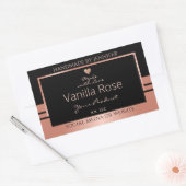 高級品包装ラベルブラックおよびバラ金ゴールド 長方形シール (封筒)