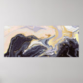 高級壁紙。ピンクと黒の大理石と金ゴールドa ポスター (正面)