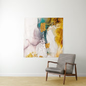 高級大理石とグリッター金ゴールド タペストリー (インサイチュ(横))