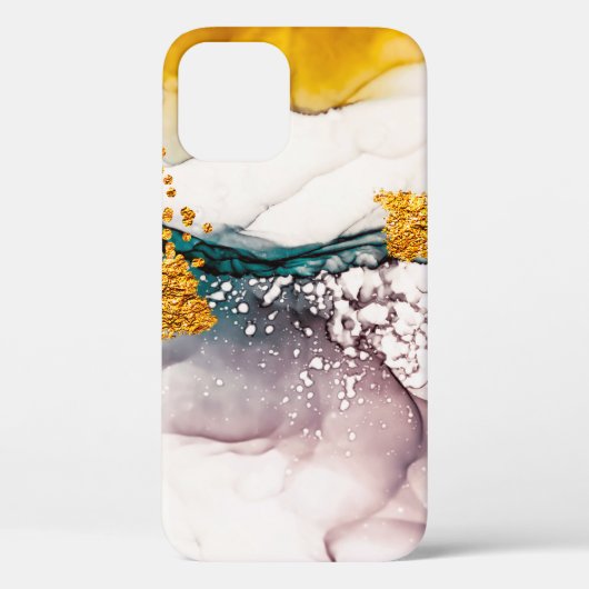 高級大理石とグリッター金ゴールド Case-Mate iPhoneケース (裏面)