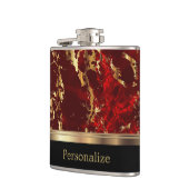 高級大理石レッドストーンウィズ金ゴールドデザイン フラスク (左)