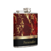 高級大理石レッドストーンウィズ金ゴールドデザイン フラスク (右)