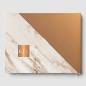 高級大理石銅モノグラム結婚ズ ゲストブック (裏面)