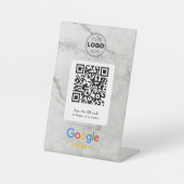 高級大理石 Google レビューQRコードサイン 台座サイン (正面)