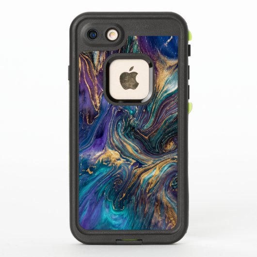 高級大理石 LifeProof スタイル iPhone カーショック – ブルーP (裏面)