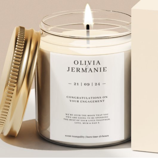 高級婚約キャンドルシールの贈り物カップル用 フードラベル