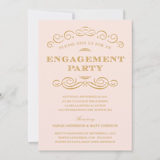 高級婚約|婚約パーティ招待状 招待状 (正面)