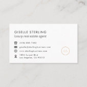 高級実在エステートエージェントブラックエレガントモダン 名刺 (裏面)