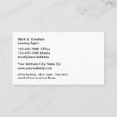 高級実在エステートオフィスリース 名刺 (裏面)