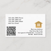 高級実在不動産エージェント不動産仲介業者QRコード 名刺 (裏面)