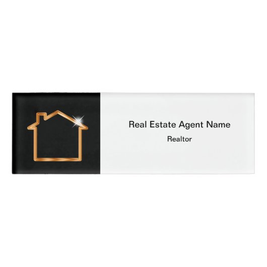 高級実在不動産エージェント名タグ 名札 (正面)