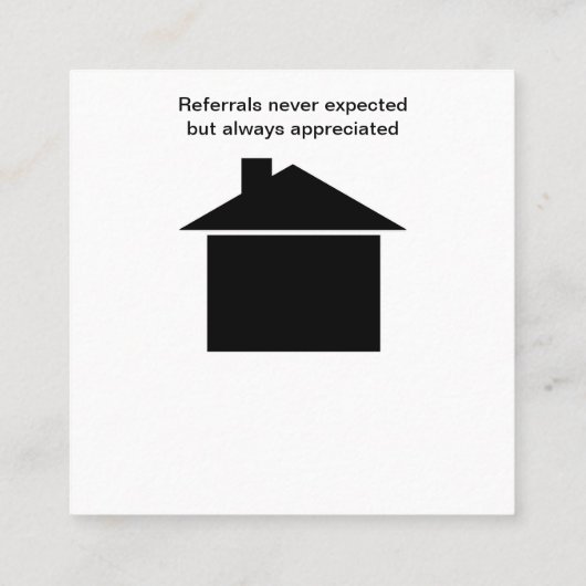 高級実在不動産代理店高級名刺 スクエア名刺 (裏面)